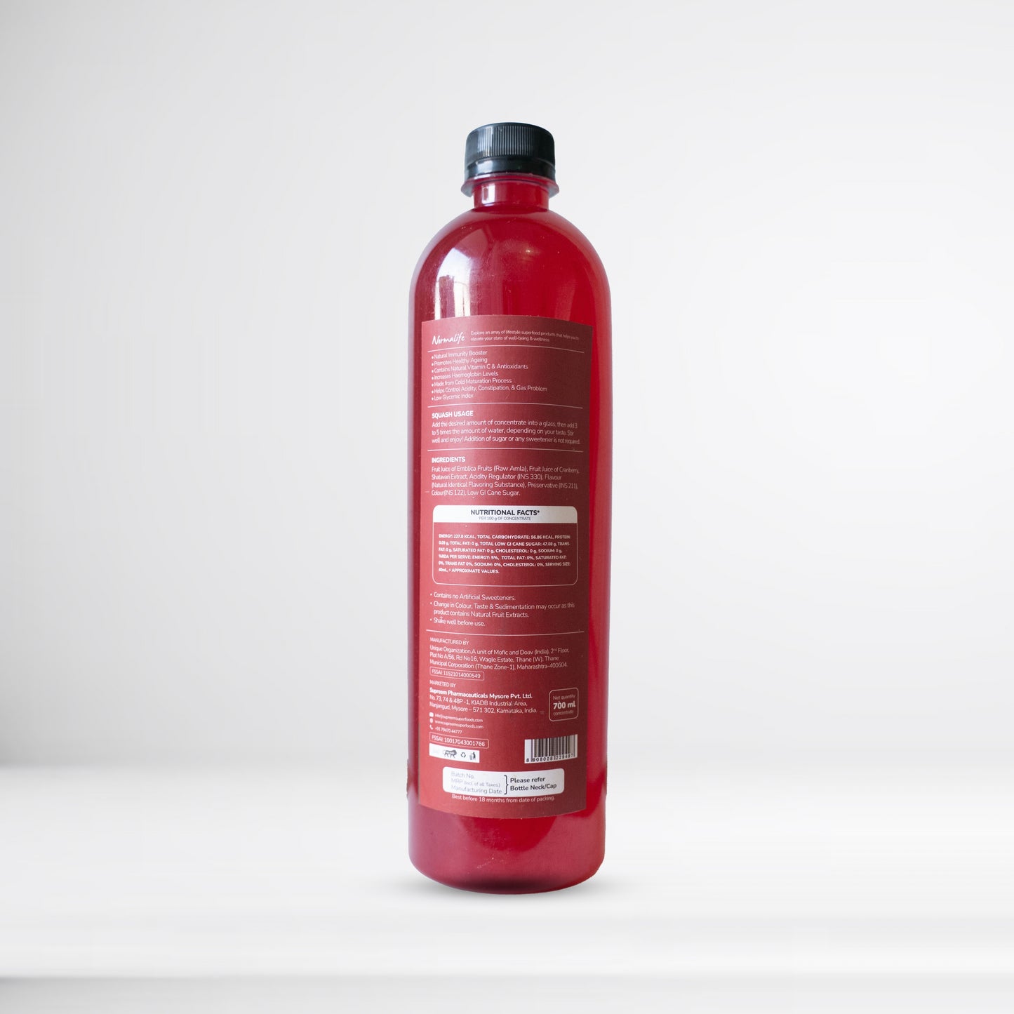 Cranberry Amla Healthy Squash 700ml