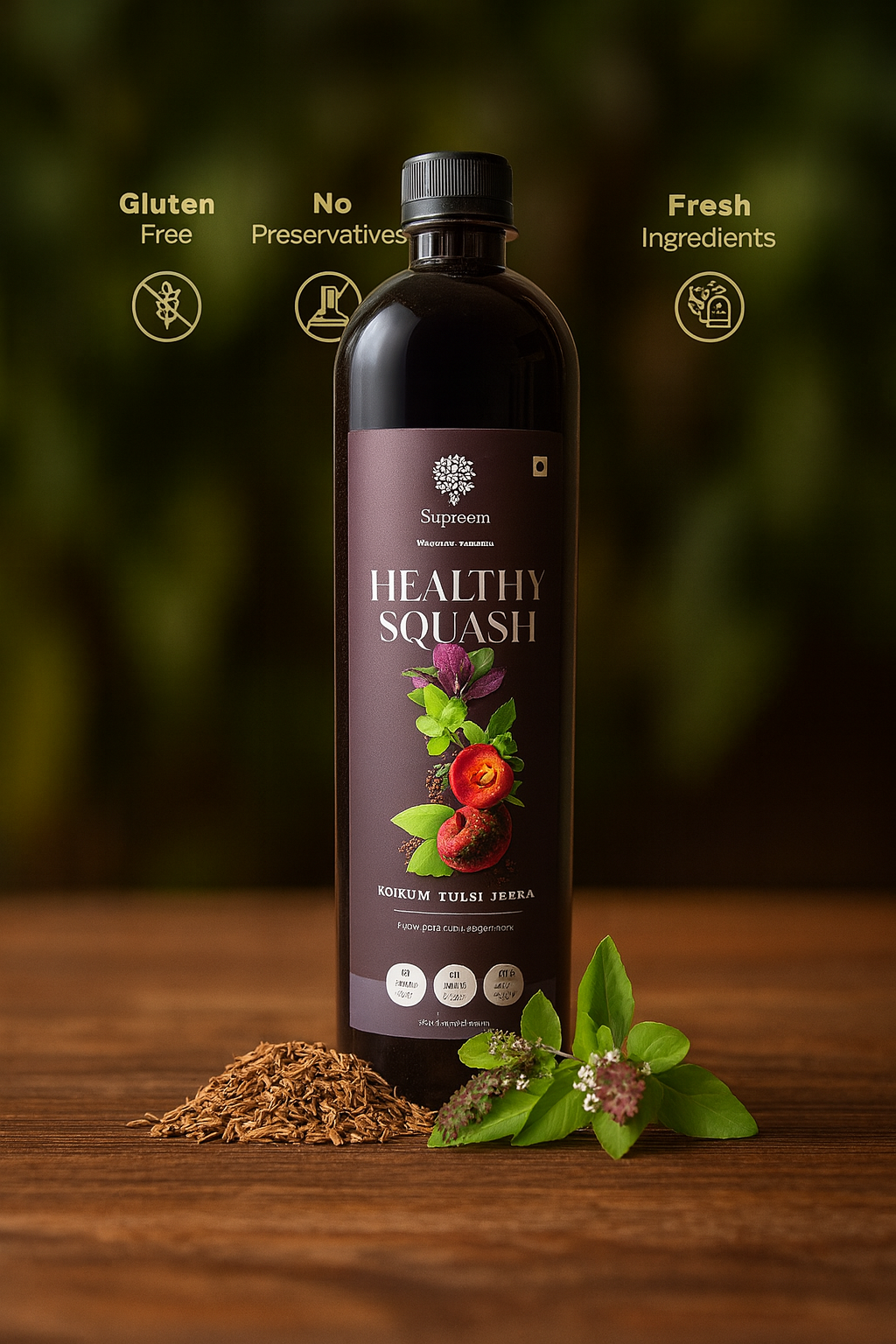 Kokum Tulsi Jeera Squash + Strawberry Spread 200 gms