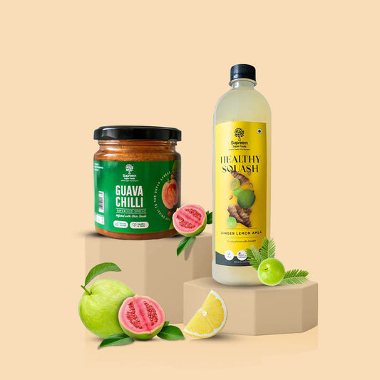 Ginger Lemon Amla Squash + Guava Chilli Spread 200gms