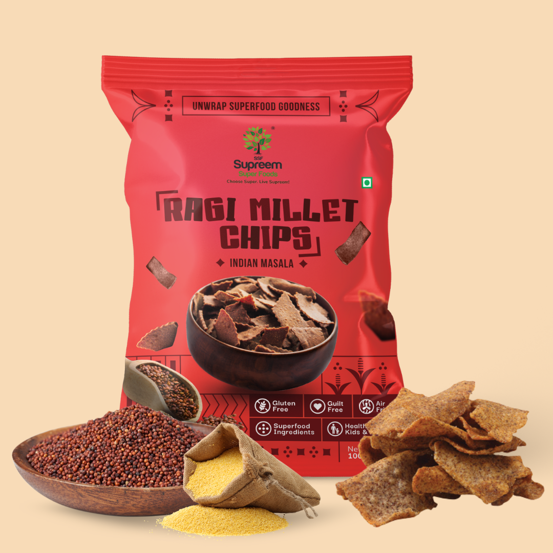 Gluten Free Ragi & Millet Chips 100gms - Health and Taste in one Snack - Pack of 2