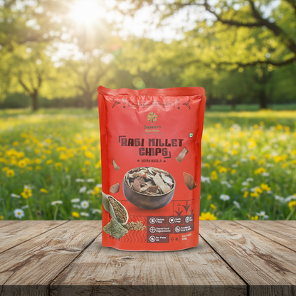 Gluten Free Ragi & Millet Chips 100gms - Health and Taste in one Snack - Pack of 2
