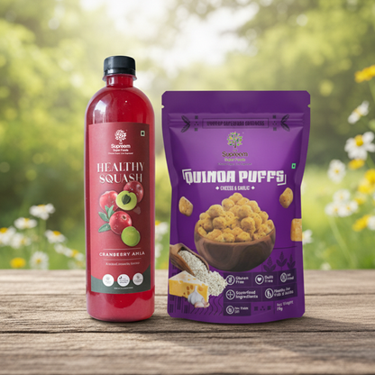 Cranberry Amla Squash + Quinoa Puffs pack of 2