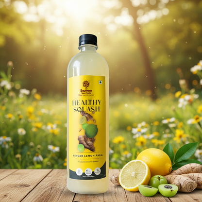 Ginger Lemon Amla squash + Soya Chips pack of 2