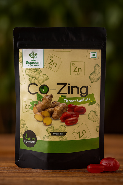 Co-Zing™ - Throat Soother Candy (Ginger extract and Zinc) Combo Pack 96 candies – Pack of 2