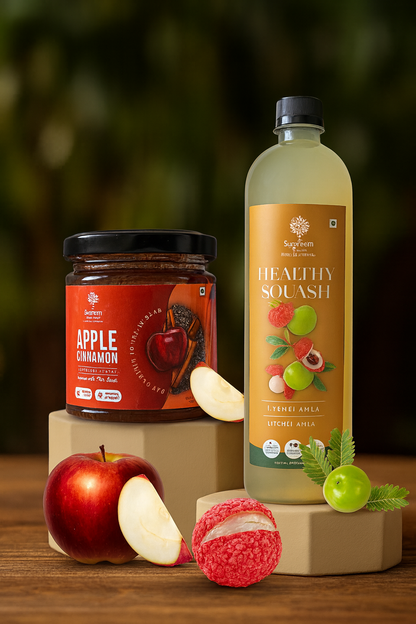 Litchi Amla  Squash+ Apple Cinnamon spread 200 gms