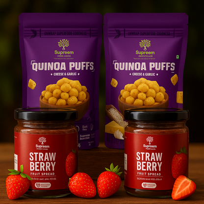 Quinoa Puffs Pack Of 2 + Strawberry Spread 200gms Pack Of 2