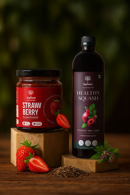 Kokum Tulsi Jeera Squash + Strawberry Spread 200 gms