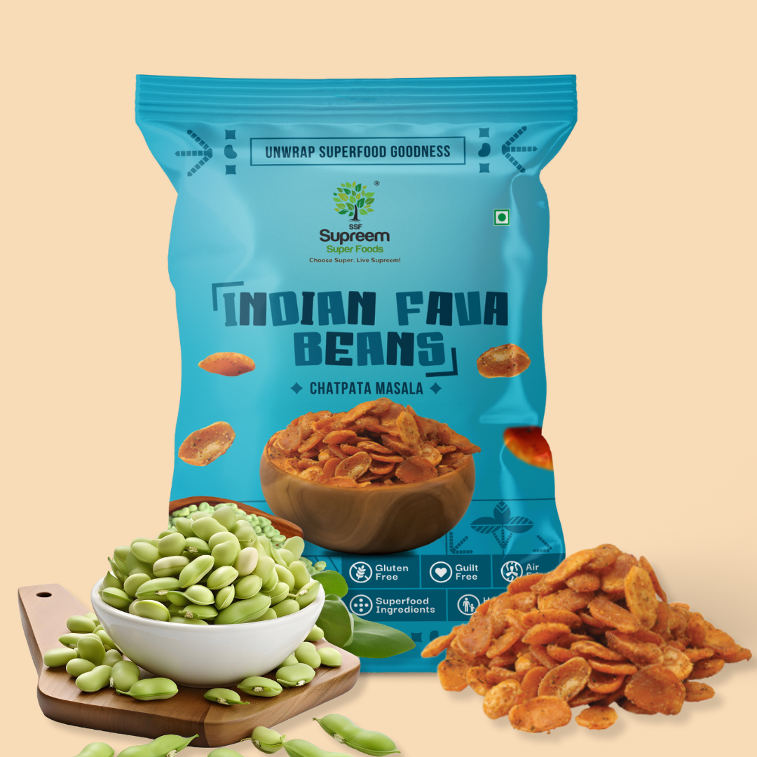 Gluten Free Indian Fava Beans  100gms - Chatpata Masala Snack - Pack of 2