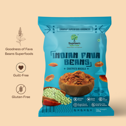 Gluten Free Indian Fava Beans  100gms - Chatpata Masala Snack - Pack of 2