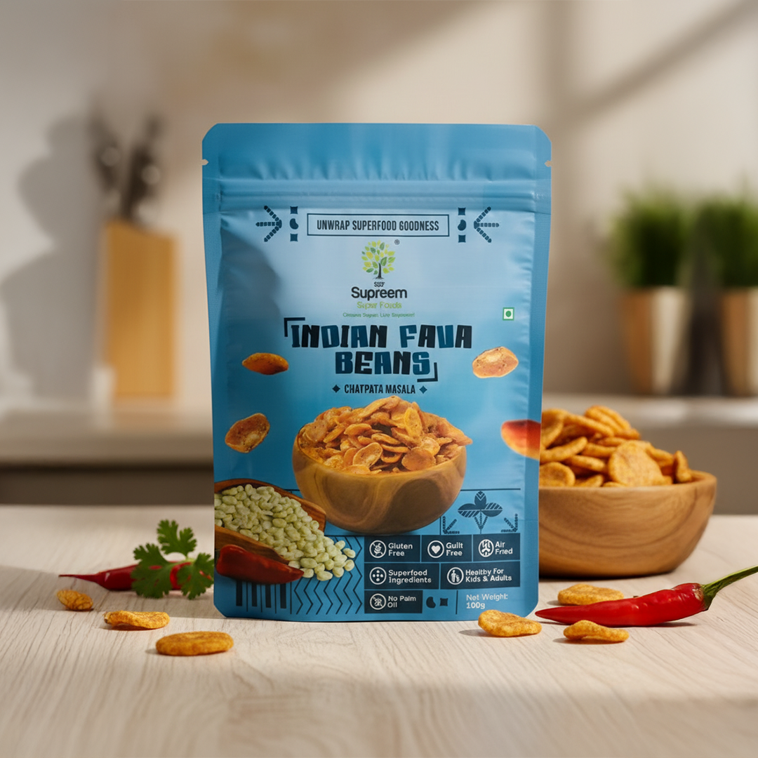 Gluten Free Indian Fava Beans  100gms - Chatpata Masala Snack - Pack of 2