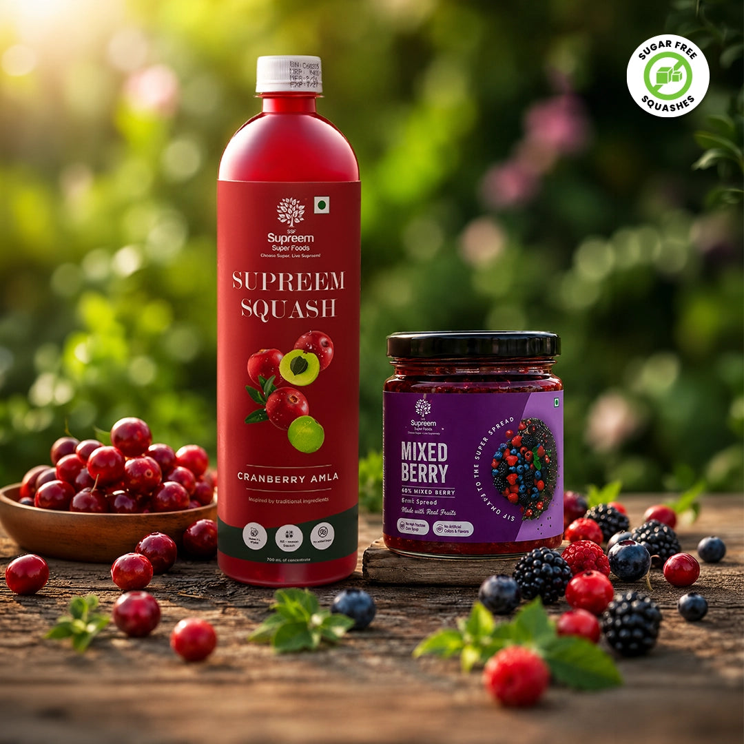 Cranberry Amla Squash + Mixed Berry Spread 200 gms