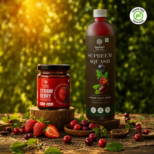 Kokum Tulsi Jeera Squash + Strawberry Spread 200 gms