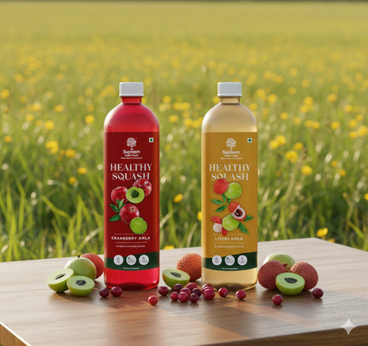 Amla Fusion Duo Cranberry Amla + Litchi Amla Squash Combo