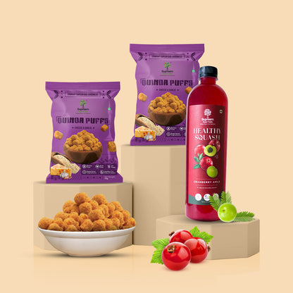 Cranberry Amla Squash + Quinoa Puffs pack of 2