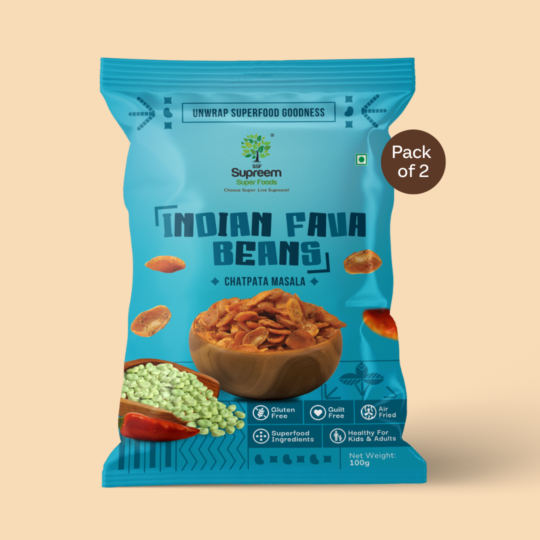 Gluten Free Indian Fava Beans  100gms - Chatpata Masala Snack - Pack of 2