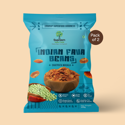 Gluten Free Indian Fava Beans  100gms - Chatpata Masala Snack - Pack of 2