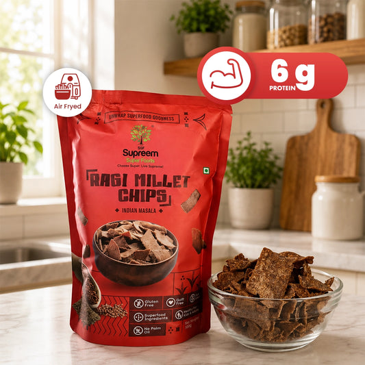Gluten Free Ragi & Millet Chips 100gms - Health and Taste in one Snack - Pack of 2