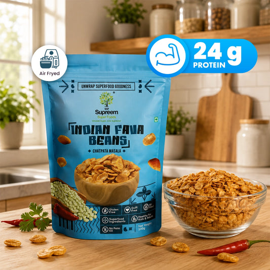 Gluten Free Indian Fava Beans  100gms - Chatpata Masala Snack - Pack of 2